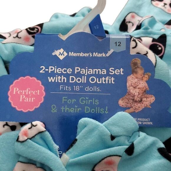 NWT MEMBER MARK 2 PIECE PAJAMA SET WITH DOLL OUTFIT - Picture 2 of 5